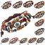 Retro Beaded Eye Leather Bracelet - Adjustable Unisex Jewelry