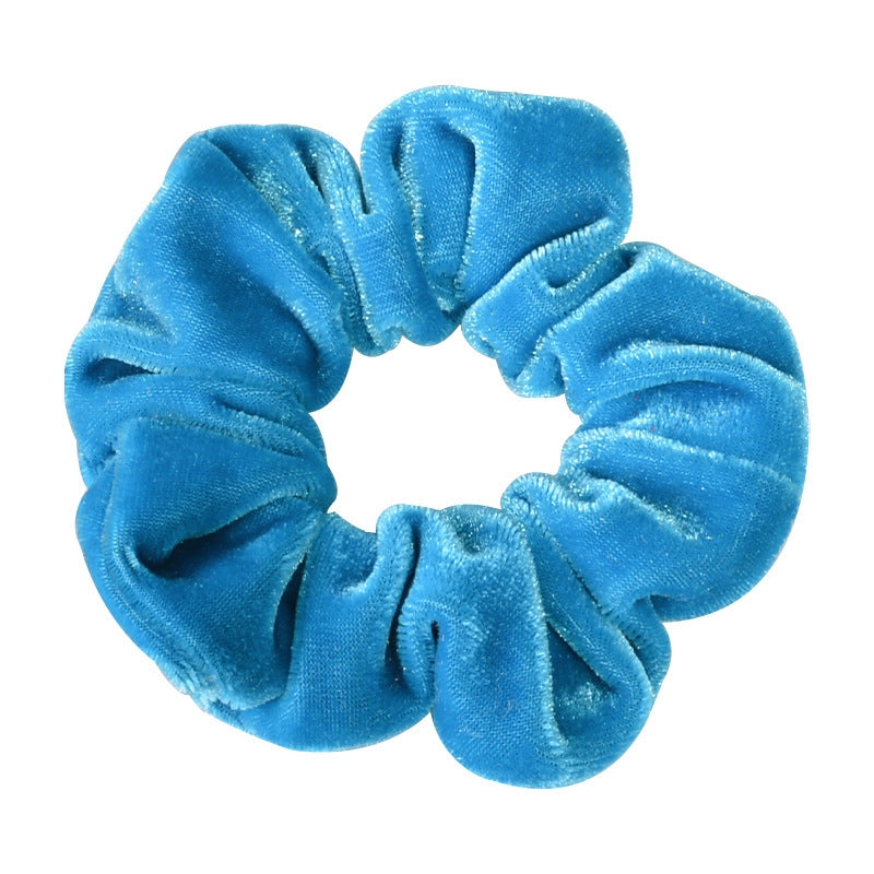 Retro Candy Color Gold Velvet Scrunchie Hair Tie