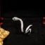 Retro Geometric Snake Copper Plated Zircon Ear Cuff Earrings