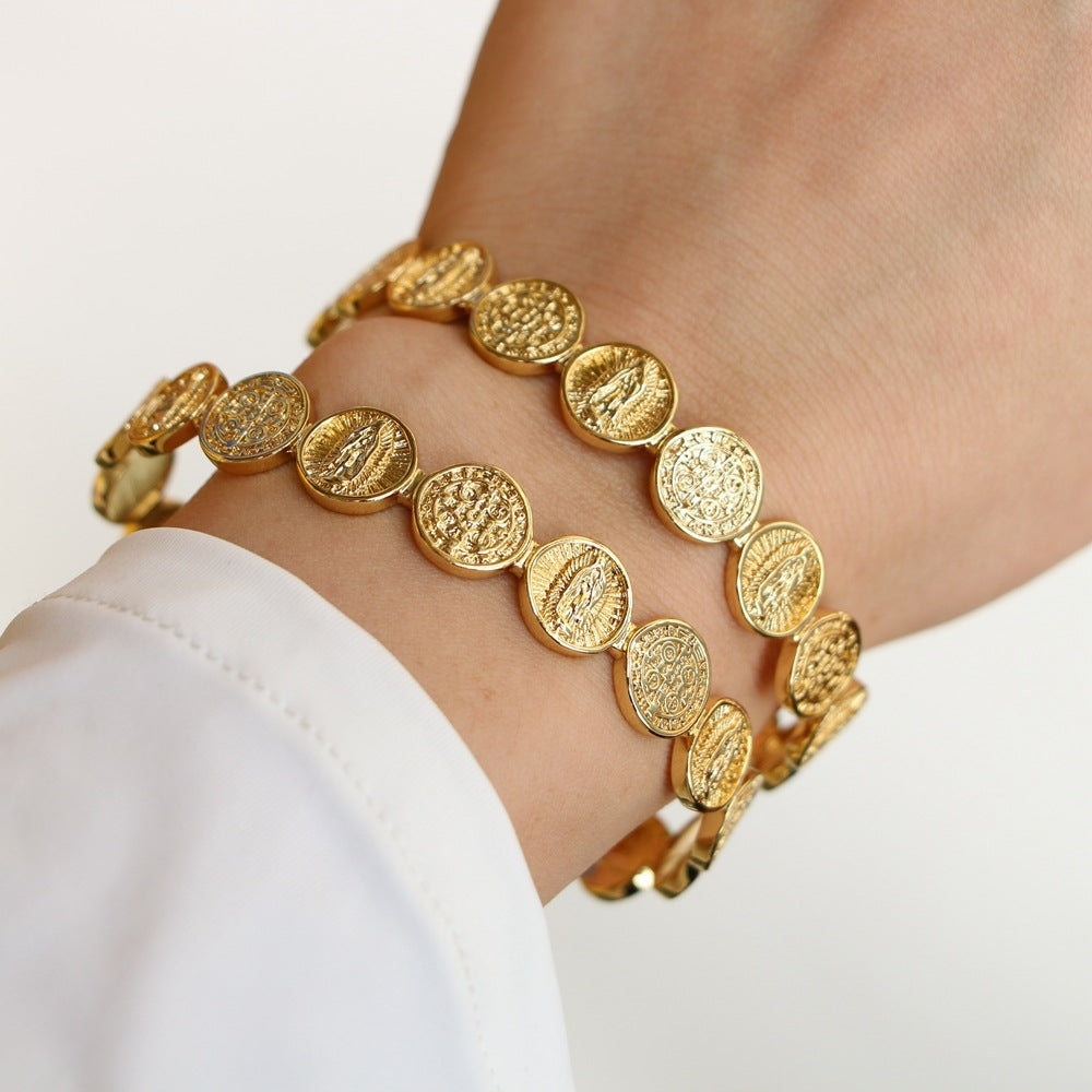 Retro Fashion Gold-Plated Adjustable Copper Bracelet