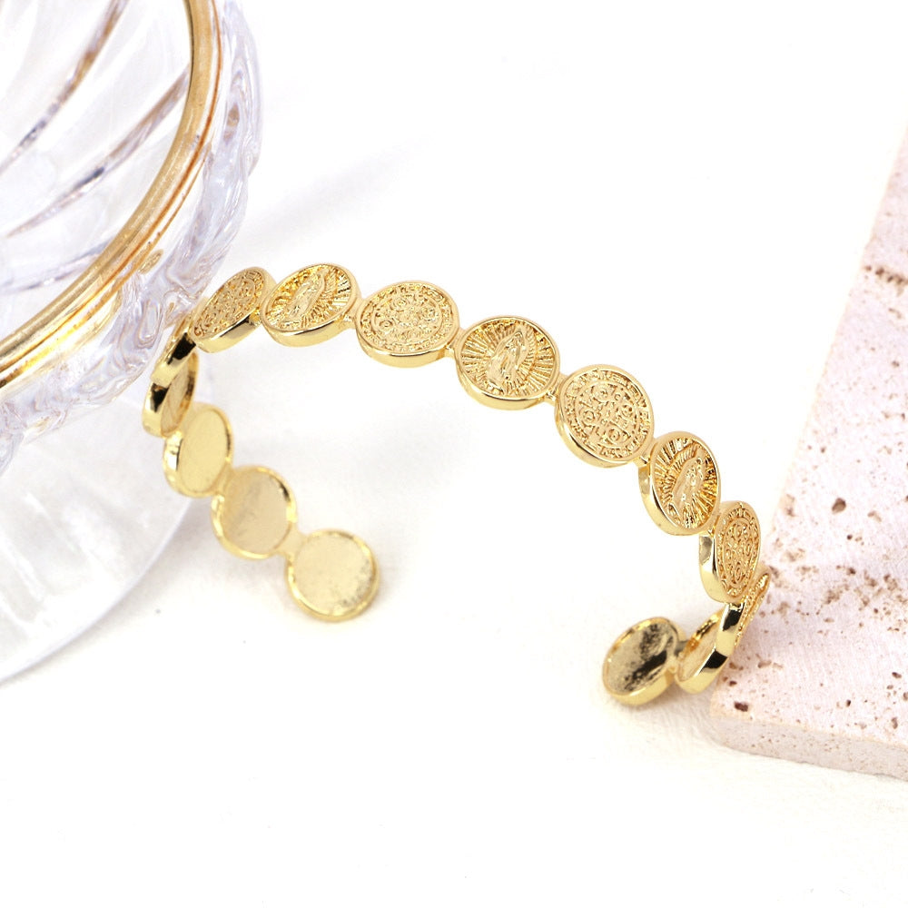 Retro Fashion Gold-Plated Adjustable Copper Bracelet