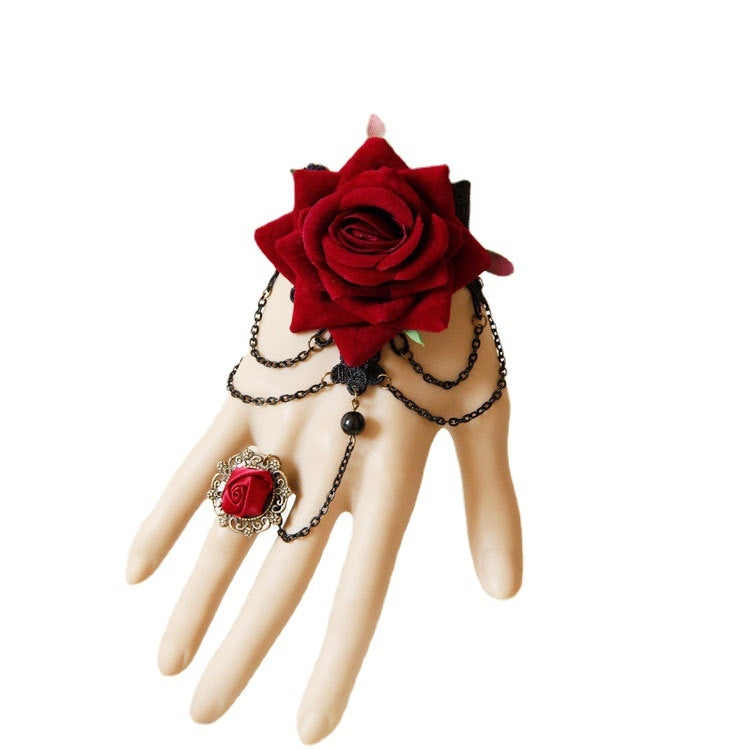 Retro Flower Lace Vintage Rose Wrist Accessories and Ring Gloves