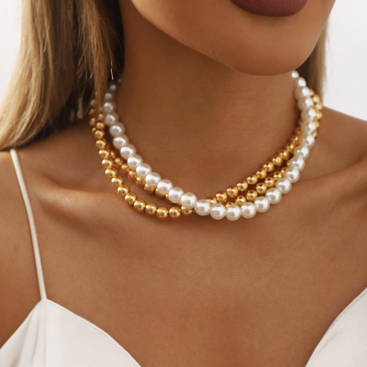 Retro French Style Pearl Imitation Pearl Wholesale Layered Necklaces