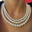 Vintage French Style Pearl Necklace - Elegant Creamy Round Shell Pearls