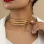 Retro Geometric Alloy Hollow Out Minimalist Choker Necklace