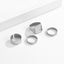 Retro Geometric Square Alloy Rings Set - 4 Pieces Hip Hop Style