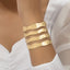 Retro Geometric Alloy Plated Irregular Round Women's Bangle Bracelet