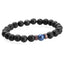 Retro Geometric Volcanic Rock Beaded Bracelet for Men