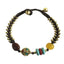 Retro Geometric Alloy Elephant Pendant Bracelet with Colored Beads and Natural Stone