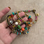 Retro Geometric Alloy Elephant Pendant Bracelet with Colored Beads and Natural Stone