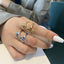 Retro Geometric Openwork Branch Ring