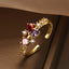 Retro Geometric 18k Gold Plated Zircon Open Ring for Women