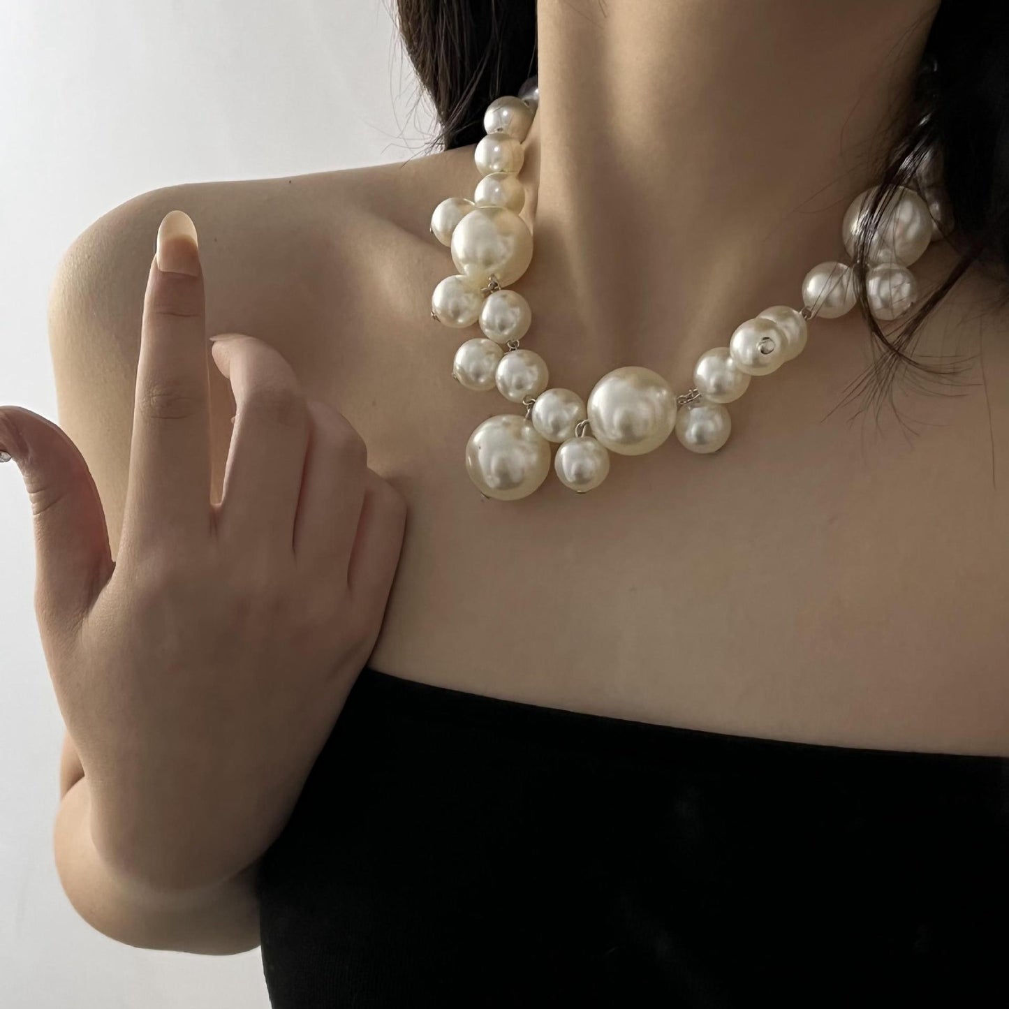 Retro Bohemian Pearl Statement Necklace for Women