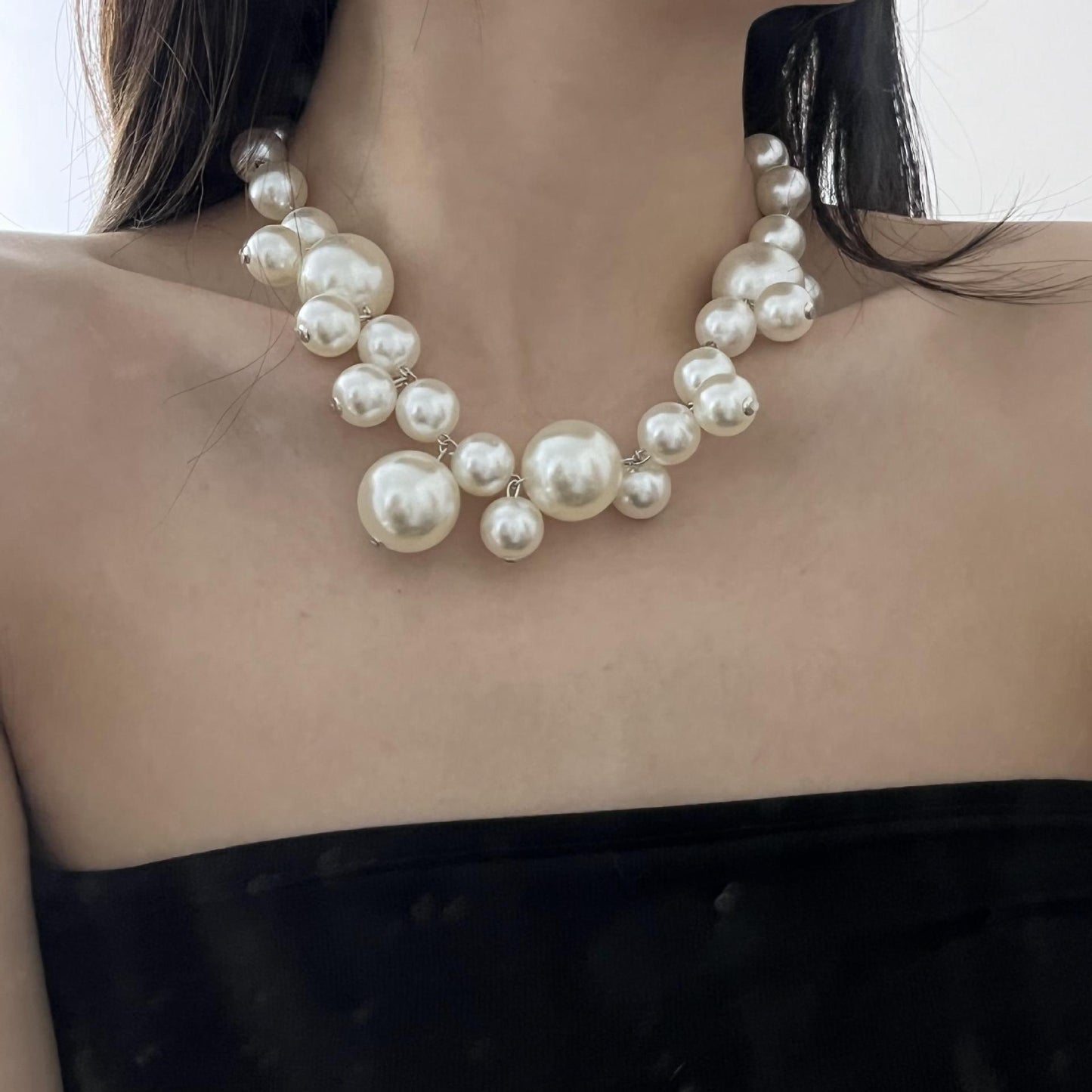 Retro Bohemian Pearl Statement Necklace for Women