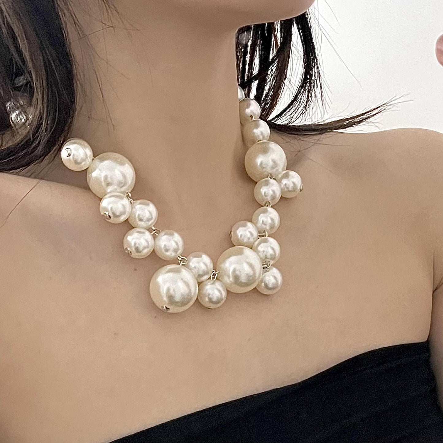 Retro Bohemian Pearl Statement Necklace for Women