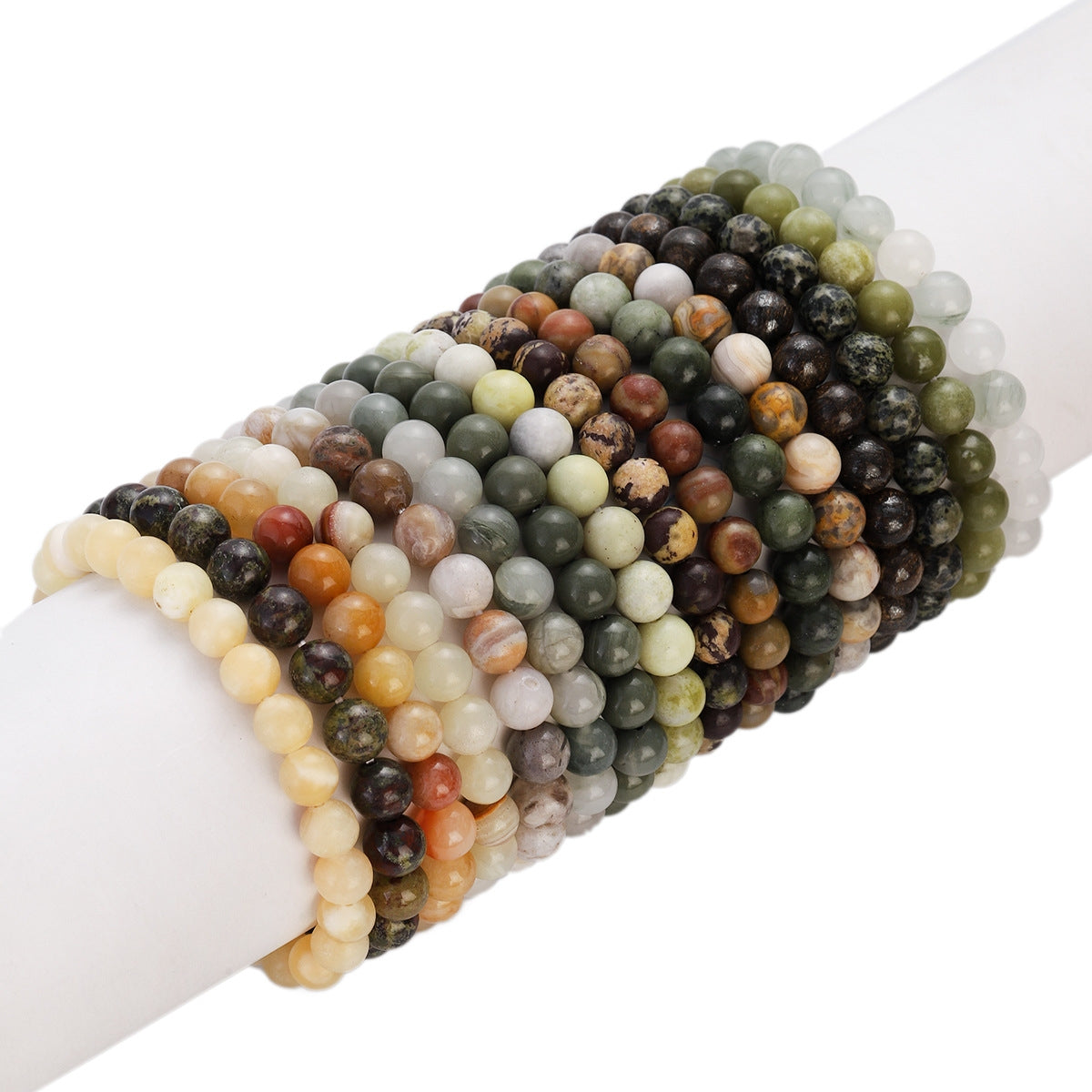 Retro Geometric Natural Stone Agate Beaded Bracelets Wholesale