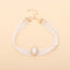 Retro Geometric Oval Pearl Layered Choker Necklace