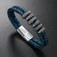 Retro Geometric Alloy Knitted Leather Men's Bracelet