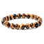 Retro Geometric Tiger Eye and Obsidian Beaded Bracelet for Men