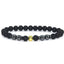 Retro Matte Black Magnetic Stone Beaded Anklet