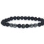 Retro Matte Black Magnetic Stone Beaded Anklet