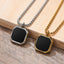 Retro Black Geometric Titanium Steel Pendant Necklace for Men