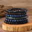 Retro Multicolor Geometric Wood Beaded Layered Unisex Bracelet Set