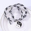 Retro Yin Yang Enamel Alloy Bracelets Set - Adjustable Braided Couple Design