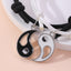 Retro Yin Yang Enamel Alloy Bracelets Set - Adjustable Braided Couple Design