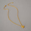 Retro Heart Shape Gold Plated Brass Pendant Necklace