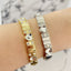 Vintage Heart Shaped Gemstone Alloy Bracelet with Gold Silver Chain