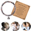 Retro Insect Agate Beaded Women's Bracelet with Ladybug Charm and Sentiment Card