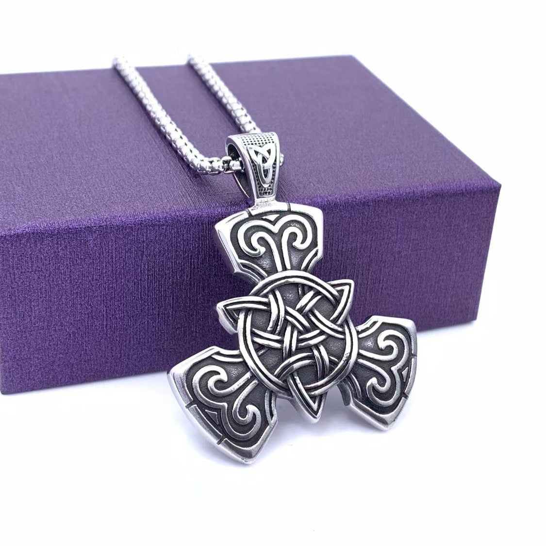 Retro Celtic Knot Stainless Steel Men's Pendant Necklace