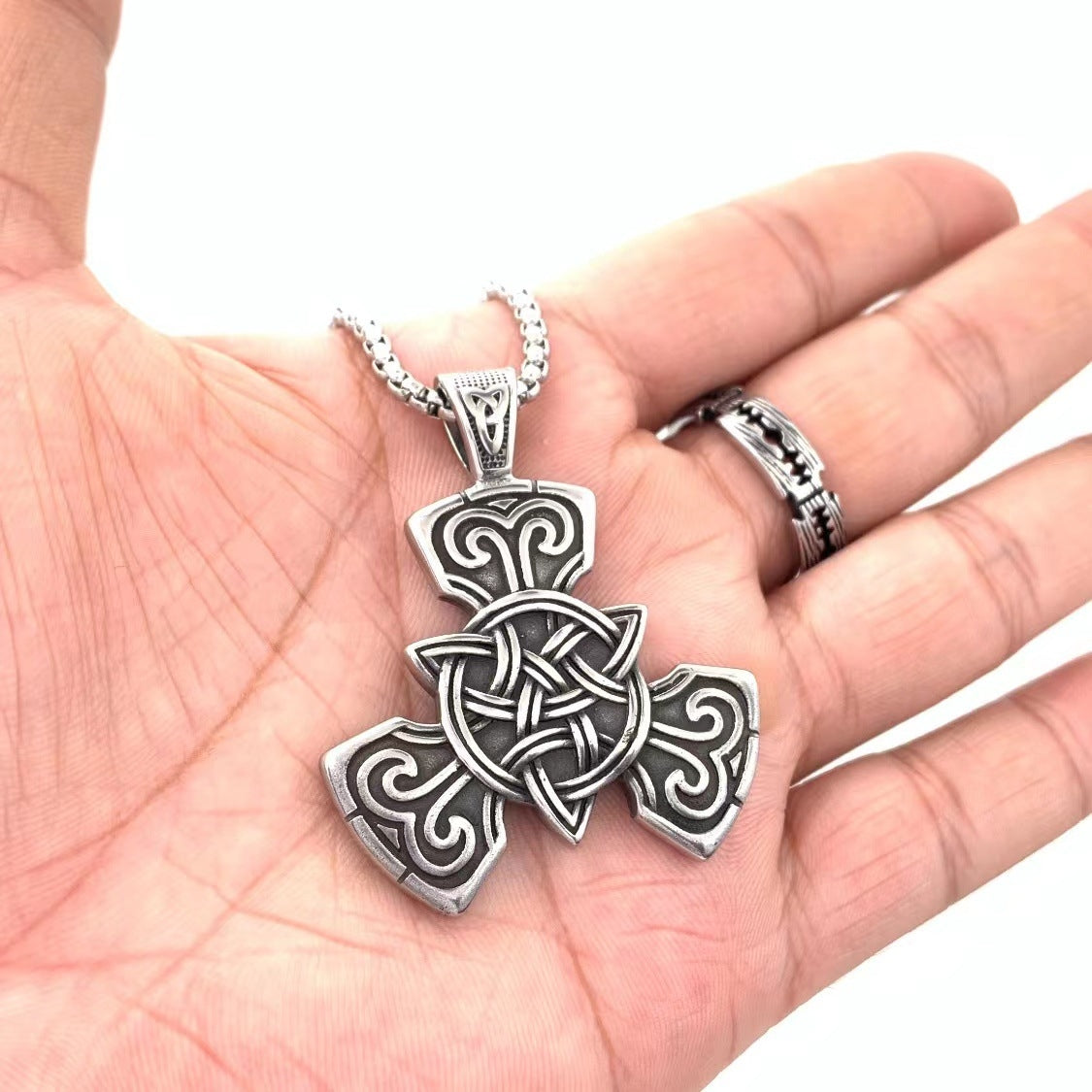 Retro Celtic Knot Stainless Steel Men's Pendant Necklace