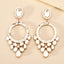 Retro Geometric Rhinestone Inlay Statement Drop Earrings for Women