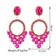 Retro Geometric Rhinestone Inlay Statement Drop Earrings for Women