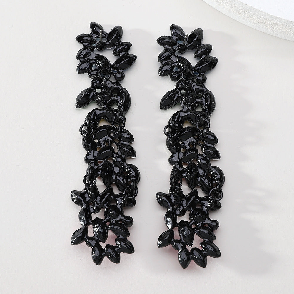 Retro Bohemian Gradient Rhinestone Gemstone Women's Drop Earrings