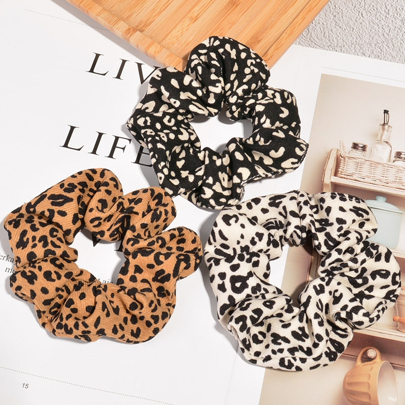 Retro Leopard Print Hairband Scrunchie for Women