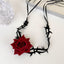 Retro Modern Rose Thorn Choker Necklace for Women