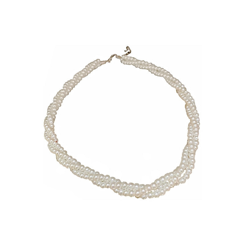 Retro Multi-layer Pearl Choker Necklace - European and American Style Elegant Clavicle Chain