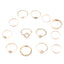 Retro Opal Crown & Diamond Star Moon 13-Piece Ring Set