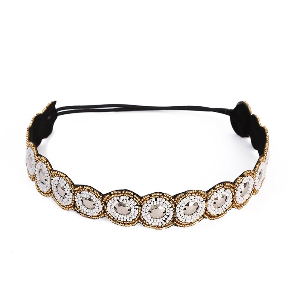 Retro Rhinestone Beaded Crystal Hair Headband