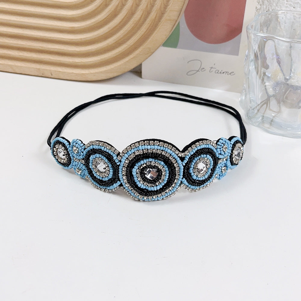 Retro Rhinestone Beaded Crystal Hair Headband