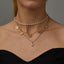 Retro Multi-Layer Pearl Disc Necklace - Vintage Minimalist Alloy Chain