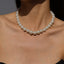 Retro Geometric Pearl Multi-layer Statement Choker Necklace