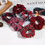 Retro Christmas Plaid Hair Tie with Sweet Balls Ornament