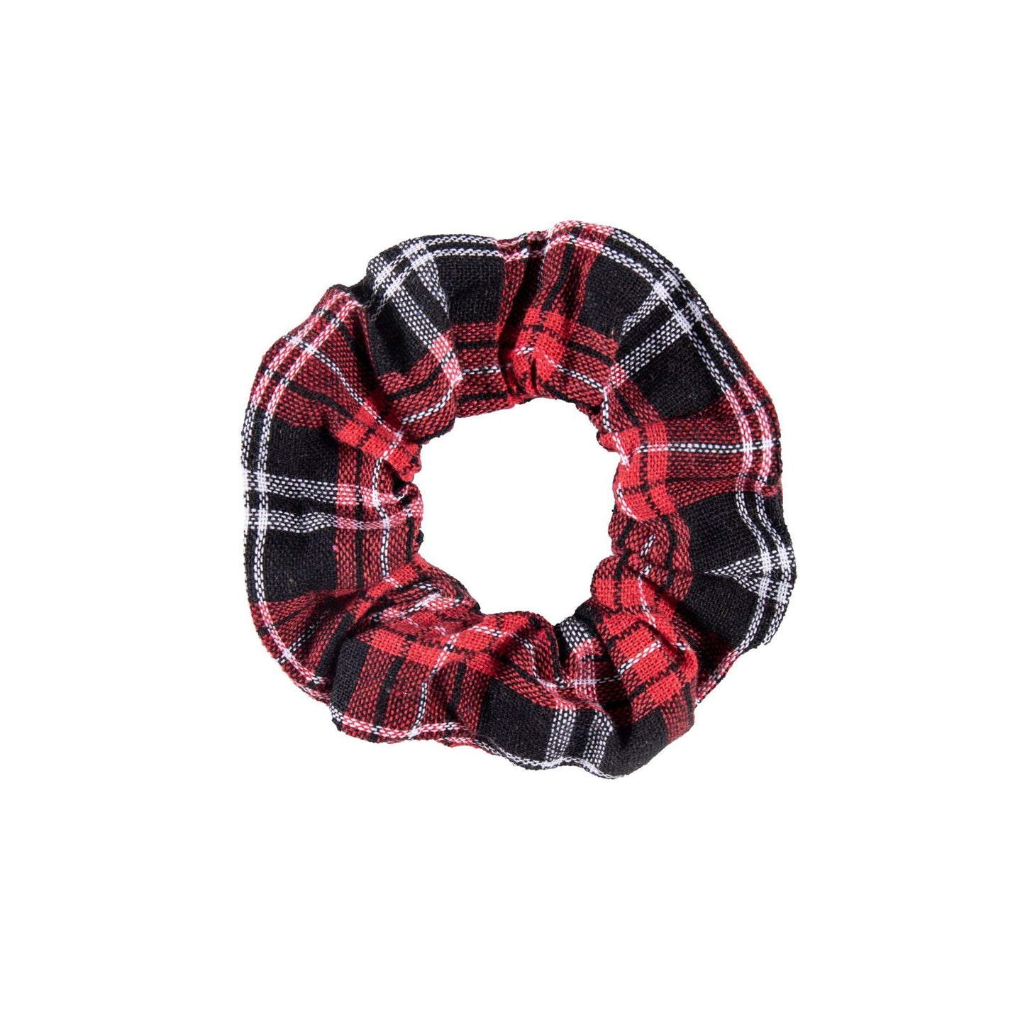 Retro Christmas Plaid Hair Tie with Sweet Balls Ornament