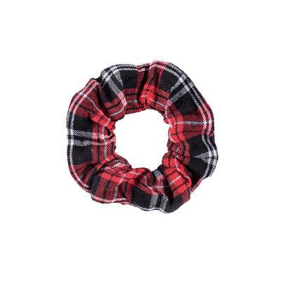 Retro Christmas Plaid Hair Tie with Sweet Balls Ornament