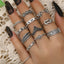 Retro Punk Snake & Devil's Eye Heart Shape Open Ring with Inlaid Gemstones and Pearls