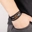 Retro Punk Geometric Cross Stainless Steel and Leather Stone Men's Bracelet